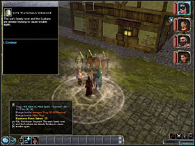 You now have to pay a visit to 4 city watch units stationing in the docks and talk to their leaders, trying to persuade them to work for you - Moire's Gang - Neverwinter - Neverwinter Nights 2 - Game Guide and Walkthrough