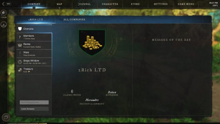 Once you have received the invitation and accepted it, you will gain access to the Company preview - New World: Company/Guild - how to join? - FAQ - New World Guide