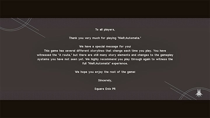 The design of NieR Automata's campaign is quite unusual - NieR Automata: Route B - what can be transferred? - FAQ - NieR Automata Guide