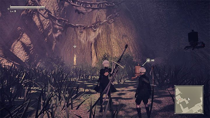 You'll eventually find a second ladder, but before you use it, examine the adjacent tunnel - NieR Automata: Chapter 4 Route A - walkthrough - Route A - NieR Automata Guide