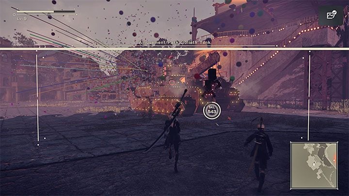 Soon, you will jump down to the "arena", where the Tank will appear - NieR Automata: Chapter 4 Route A - walkthrough - Route A - NieR Automata Guide