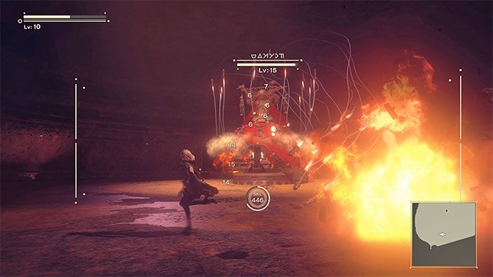 The boss can also shoot groups of homing missiles - NieR Automata: Chapter 4 Route A - walkthrough - Route A - NieR Automata Guide