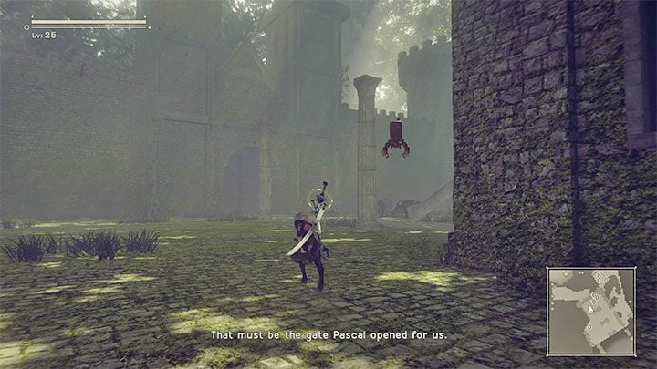 Your task is to return to Machine Village, and you do not have to go through the forest again or use fast travel - NieR Automata: Chapter 7, Route A - walkthrough - Route A - NieR Automata Guide