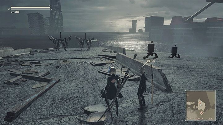 After reaching the designated place, you will witness a new conversation with the Operator, and Flight Suits will appear - NieR Automata: Chapter 7, Route A - walkthrough - Route A - NieR Automata Guide