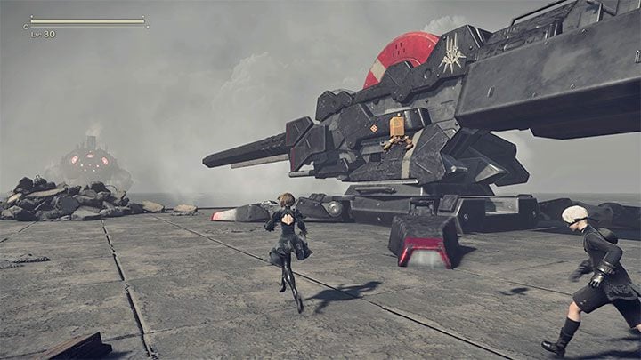 Another cut-scene will be displayed, and you will land on dry land for a while - NieR Automata: Chapter 7, Route A - walkthrough - Route A - NieR Automata Guide