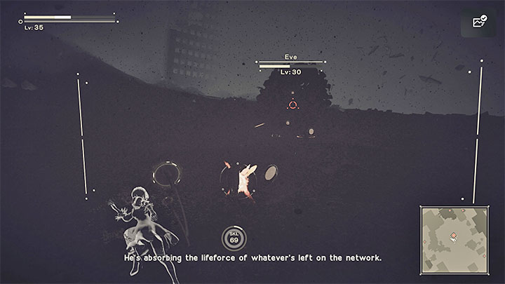 You must fight until Eve is surrounded by a sphere and regains his entire health bar - NieR Automata: Chapter 10, Ending A, Route A - walkthrough - Route A - NieR Automata Guide