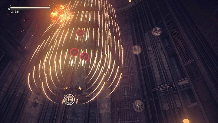 The Flight Suit is used the same way as during Route A, so you can shoot regular projectiles as well as rockets (which are optimal for disposing of large groups of enemies due to the long cooldown) and you can also dodge in mid-air - NieR Automata: Chapter 1, Route B - walkthrough - Route B - NieR Automata Guide