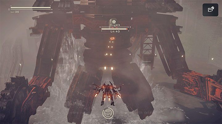 You can attack the goliath you know from Route A with the Flight Suit gear, but we also recommend weakening the boss by hacking - NieR Automata: Chapter 1, Route B - walkthrough - Route B - NieR Automata Guide