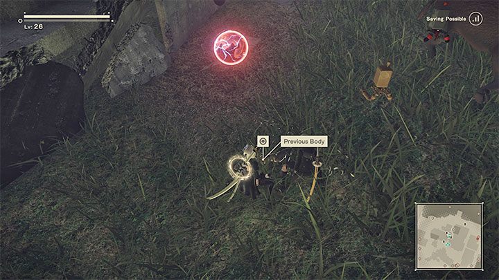 NieR Automata has similar mechanics to the Souls games, namely in order to recover your equipment, you will need to return to your place of death - NieR Automata: Death and its consequences - Basics - NieR Automata Guide
