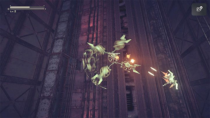 After defeating the enemy machines, you will begin the final section of the flight towards the factory - NieR Automata: Chapter 1, Route A - walkthrough - Route A - NieR Automata Guide