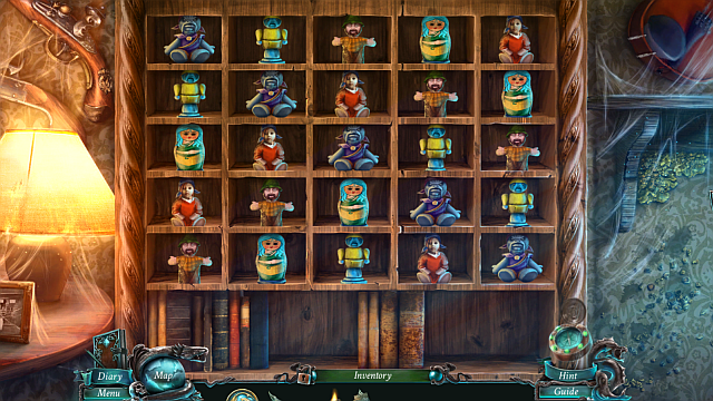 You will activate a puzzle where you need to put the toys in such an order, as to have only one type of a toy in each row and in each screen (see above) - Chapter 3 | Puzzles - Puzzles - Nightmares from the Deep: The Sirens Call Game Guide & Walkthrough