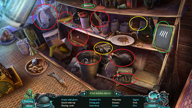 Just like before, find all of the items (red) from the list or play mahjong - Hidden Items | Puzzles - Puzzles - Nightmares from the Deep: The Sirens Call Game Guide & Walkthrough