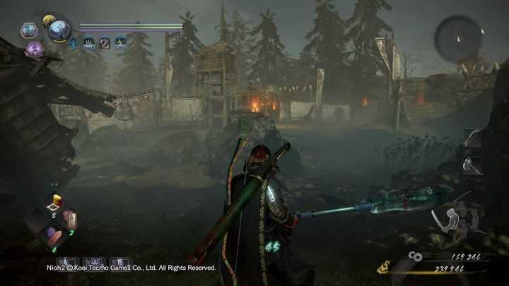 A cannon is straight ahead - it will shoot at you from time to time - NiOh 2: The Two Faces of Hospitality walkthrough - Main missions - NiOh 2 Guide