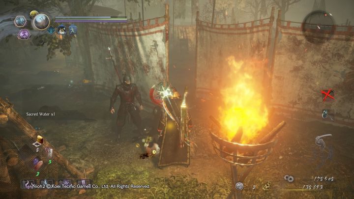 There are four enemies in the room covered with cloth - NiOh 2: The Two Faces of Hospitality walkthrough - Main missions - NiOh 2 Guide