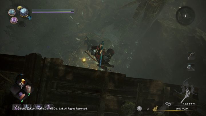You can perform a downward thrust from the air on the opponent below you - NiOh 2: The Two Faces of Hospitality walkthrough - Main missions - NiOh 2 Guide