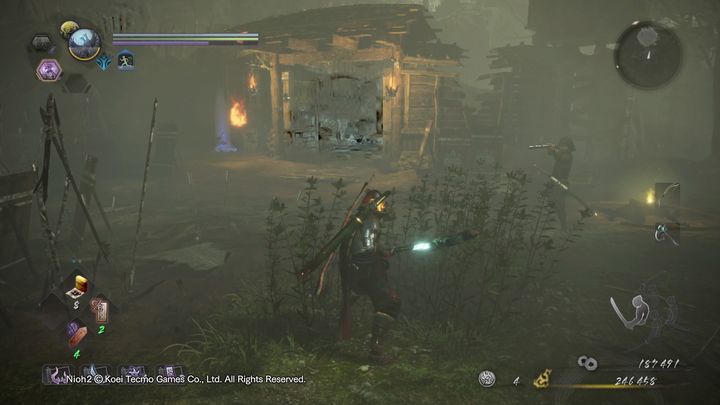 After defeating him, go to the right, climb up the ladder where the watchtower is - you will find another Kodama - NiOh 2: The Two Faces of Hospitality walkthrough - Main missions - NiOh 2 Guide