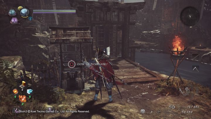 Go to the switch and close the airlock - The Mysterious One Night Castle | NiOh 2 Walkthrough - Main missions - NiOh 2 Guide