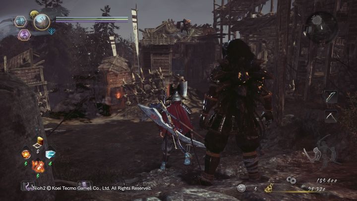 A Yokai soldier is standing on the right, on top of the rooftop - The Mysterious One Night Castle | NiOh 2 Walkthrough - Main missions - NiOh 2 Guide