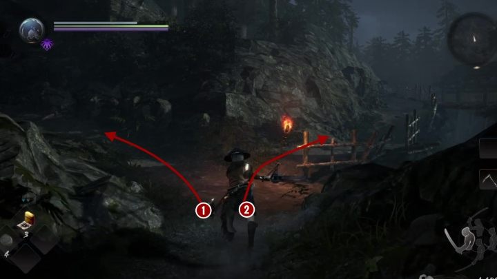 Then go back on the path and go up the hill - NiOh 2: The Village of Cursed Blossoms walkthrough - Main missions - NiOh 2 Guide