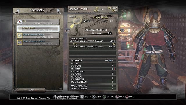 Accessories bolster resistance to elements - Accessories and materials | Equipment | NiOh - Equipment - NiOh Game Guide