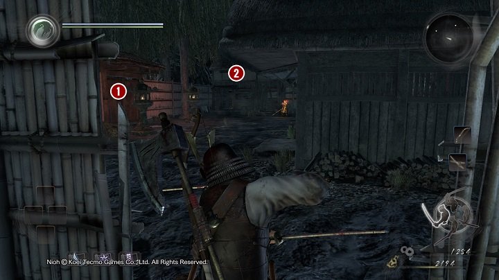 Finally, youll find yourself behind the house that can be seen on the screenshot - take a look at it as it contains further denominations - Isle of Demons part 1 | Main missions | NiOh - Main missions - NiOh Game Guide