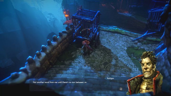 In the course of the quest, you'll talk to a fellow named Rattigan, a prisoner locked in a cage in Sacrament - No Rest for the Wicked: Where is the fountain? - FAQ - No Rest for the Wicked Guide