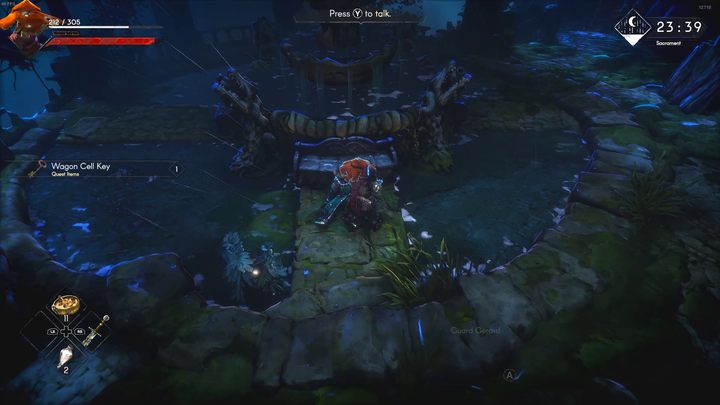 You'll encounter the drunk guard - after talking to him, you can steal the key - No Rest for the Wicked: Where is the fountain? - FAQ - No Rest for the Wicked Guide