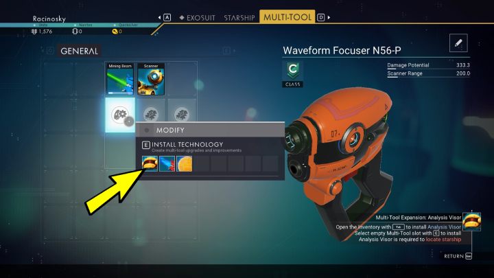 Once you get the hermetic seal, a new mission objective will appear - craft an Analysis Visor - No Mans Sky 2022: How to leave first planet? - No Mans Sky: FAQ - No Mans Sky Game Guide