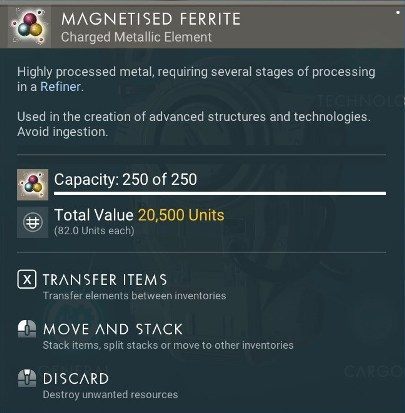 Magnetized Ferrite - you can get it by placing the pure ferrite in a portable refinery machine - No Mans Sky NEXT: How to get Magnetized Ferrite? - No Mans Sky NEXT: Basic information - No Mans Sky Game Guide