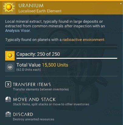 Uranium is present in radioactive environments - No Mans Sky NEXT: How to get Cobalt, Uranium and Oxygen? - No Mans Sky NEXT: Basic information - No Mans Sky Game Guide