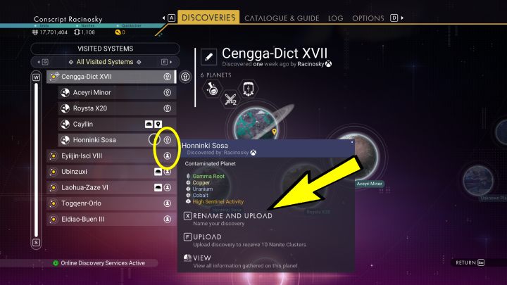 All the objects you have discovered can be found in the DISCOVERIES tab - No Mans Sky 2022: How to name newly-discovered planet, system or species? - No Mans Sky: FAQ - No Mans Sky Game Guide