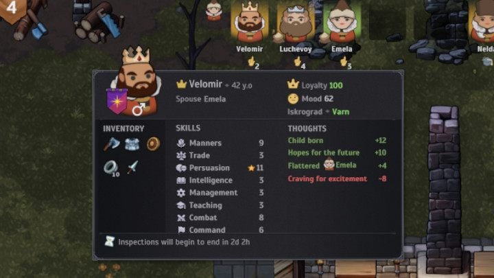 The king is the central figure in your noble family - Norland: Lords management - Basics - Norland Guide