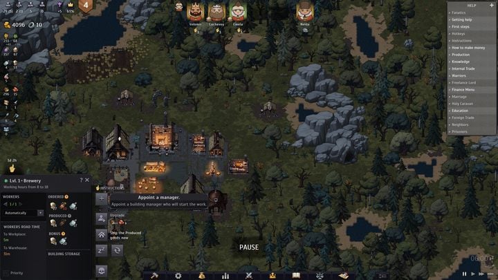 If you want to assign a task to the king or one of the lords, open the menu of the building you are interested in or the character you want to interact with - Norland: Lords management - Basics - Norland Guide