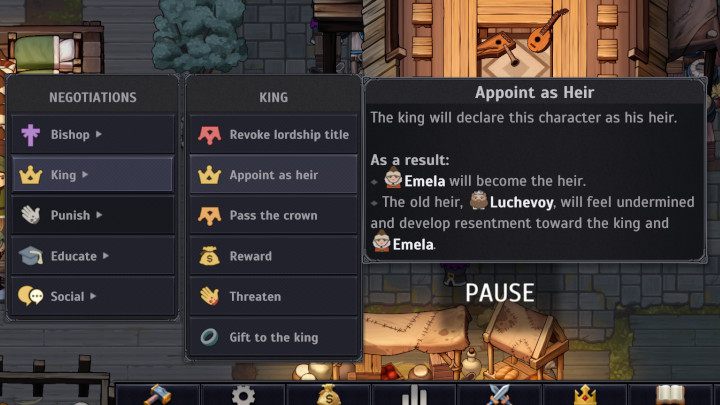 You can freely transfer the title of heir to another member of your noble family - Norland: How to manage a family? - FAQ - Norland Guide