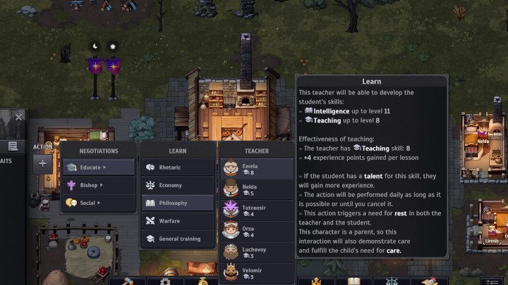 Noble children will appear next to a bar showing all your lords - Norland: How to manage a family? - FAQ - Norland Guide