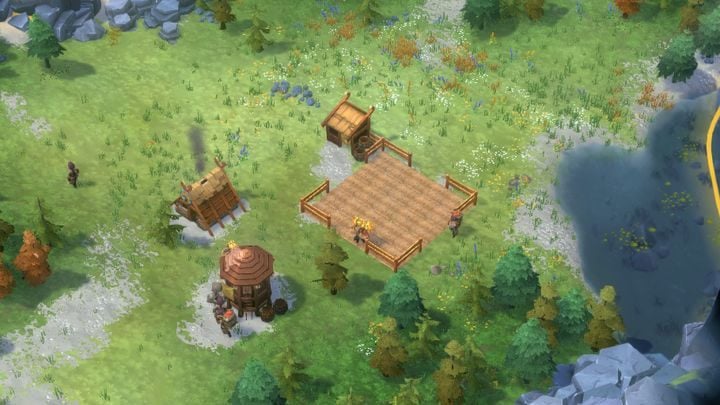 Fields and a food silo are an effective means of producing food. - Exodus | Northgard Walkthrough - Walkthrough - Northgard Game Game Guide