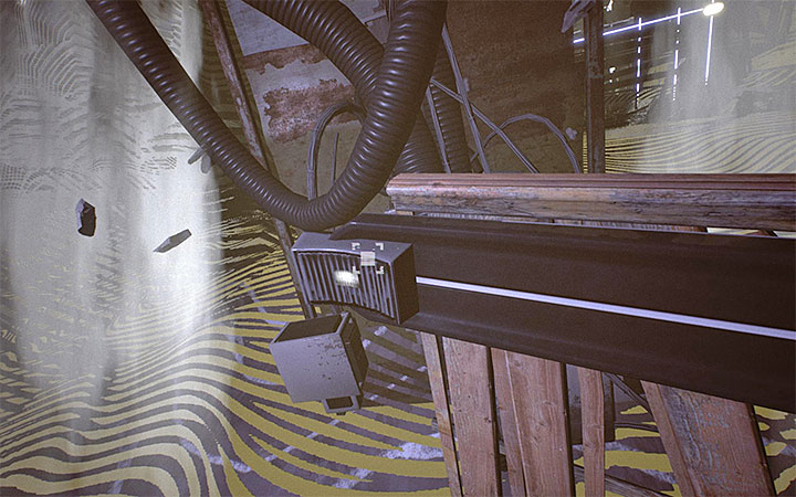 You must carry the cable to the left (during the intervals between the blows) and plug it in the slot shown in the picture 1 - Hack into Pieta Sagans mind | Case #628 Walkthrough - Case #628: (Strange Little Girl) - Observer Game Guide