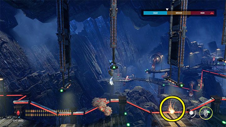 We leave on the right from the moolah gate - Oddworld Soulstorm: Descent to Level 2, The Mines - guide, walkthrough description - 11: The Mines - Oddworld Soulstorm Guide