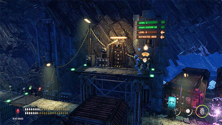 The main character will reach the second Moolah Gate - Oddworld Soulstorm: Descent to Level 2, The Mines - guide, walkthrough description - 11: The Mines - Oddworld Soulstorm Guide