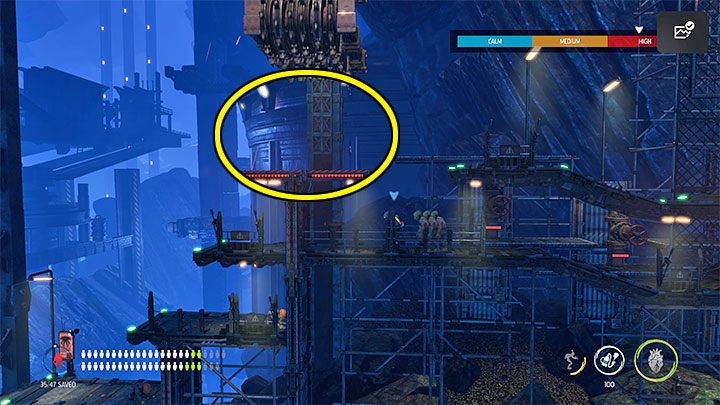 In the next location, it's better to sneak so as not to wake the Sligs (if necessary, we can use possession or wait until they fall asleep again) - Oddworld Soulstorm: Find a Way to Level 3, the Mines - walkthrough - 11: The Mines - Oddworld Soulstorm Guide