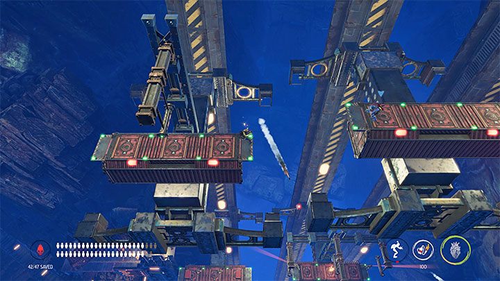 In the case of enemies from lower platforms, using a flamethrower would be very risky - Oddworld Soulstorm: Find a Way to Level 3, the Mines - walkthrough - 11: The Mines - Oddworld Soulstorm Guide