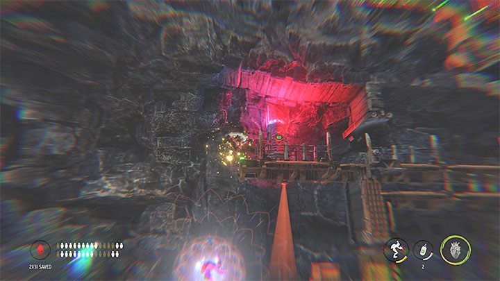 We start by purposely entering the area illuminated by the camera to trigger the alarm and summon a Flying Slig above us - Oddworld Soulstorm: Disposing of the snipers, Sorrow Valley - walkthrough - 5: Sorrow Valley - Oddworld Soulstorm Guide