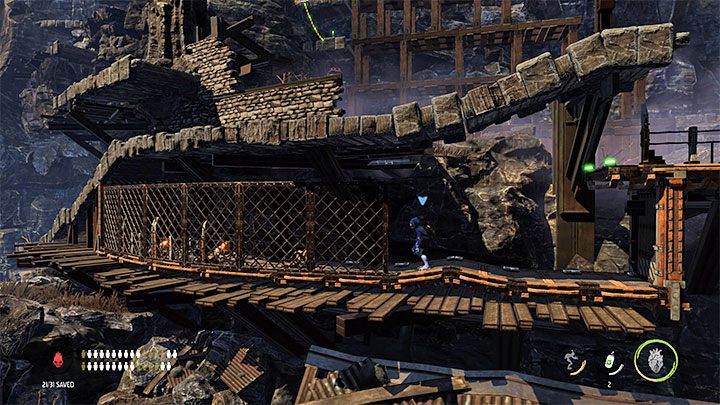 We can now return to the lower area where we first noticed the snipers earlier - Oddworld Soulstorm: Disposing of the snipers, Sorrow Valley - walkthrough - 5: Sorrow Valley - Oddworld Soulstorm Guide