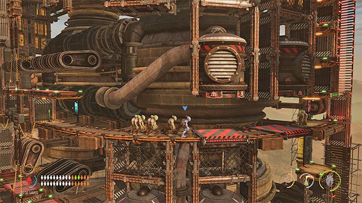 The second big problem of the described challenge is that Mudokons can easily die from traps that appear in very large quantities in the final part of the mission - Oddworld Soulstorm: Badges (challenges), Phat Station - list, walkthrough - 6: Phat Station - Oddworld Soulstorm Guide