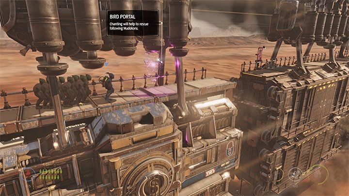 Platinum badge requirements: Save 15 Mudokons - Oddworld Soulstorm: Badges (challenges), the Hijack - list, walkthrough - 7: The Hijack - Oddworld Soulstorm Guide