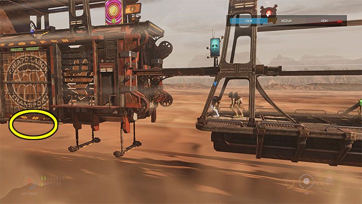 Let's stay in the area that was patrolled by the Slig and head a little to the left - Oddworld Soulstorm: Freeing Mudokons from the cars, the Hijack - walkthrough - 7: The Hijack - Oddworld Soulstorm Guide