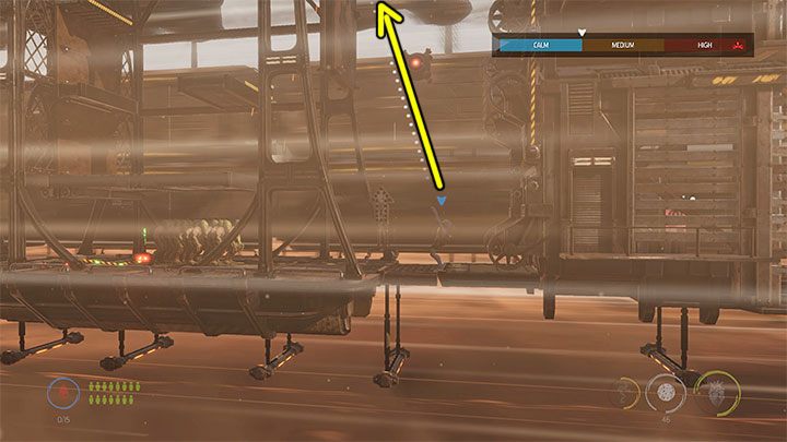 We return to the area where the Slig was located and then go to the right - Oddworld Soulstorm: Freeing Mudokons from the cars, the Hijack - walkthrough - 7: The Hijack - Oddworld Soulstorm Guide