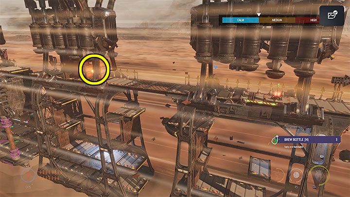 After reaching the top, it is worth exploring the area on the left first - Oddworld Soulstorm: Freeing Mudokons from the cars, the Hijack - walkthrough - 7: The Hijack - Oddworld Soulstorm Guide