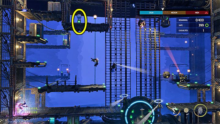 After all the Mudokons have escaped, we hide in one of the lower corridors and use possession on the left Slig - Oddworld Soulstorm: Holding Pen 5-1, Escape - guide - 13: Escape - Oddworld Soulstorm Guide