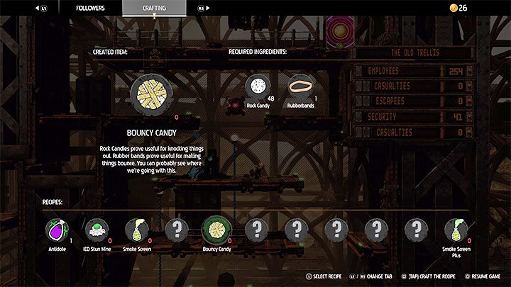 Search the stunned and/or bound Slig, to get a new crafting component - Rubberbands - Oddworld Soulstorm: Reunion At The Old Trellis - walkthrough - 8: Reunion at the Old Trellis - Oddworld Soulstorm Guide